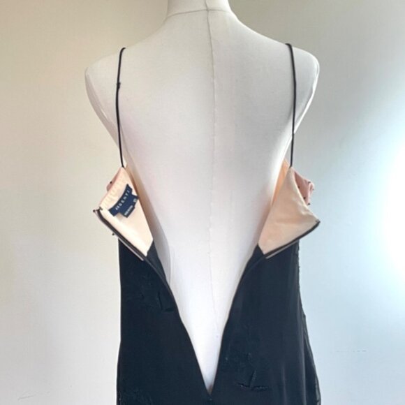 Argenti Silk Babydoll Slip Dress 10 Polka Dot Embroidered Beaded Cocktail Y2K - Picture 5 of 13